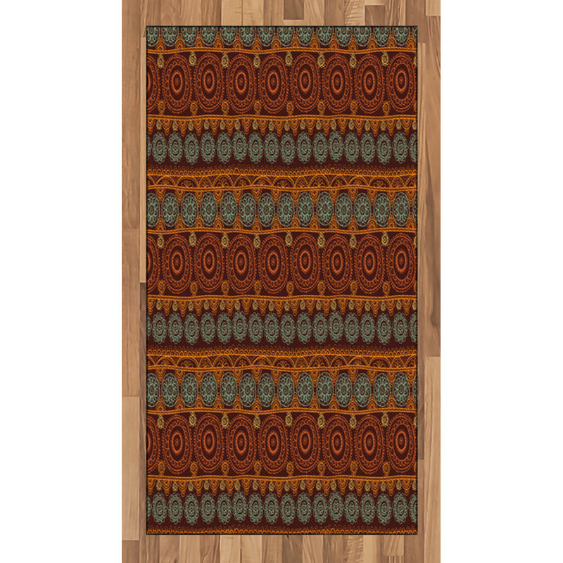 Earth Tones High Density Long Fiber Poly Threads Decorative Area Rug Carpet, Rectangle 2'7" x 5'