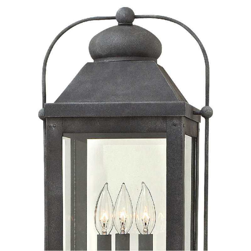 Anchorage Outdoor 3-Light Lantern Head, Aged Zinc