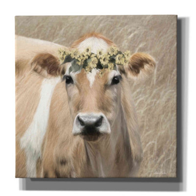 «Floral Cow I» par Lori Deiter - Photographie sur toile tendue