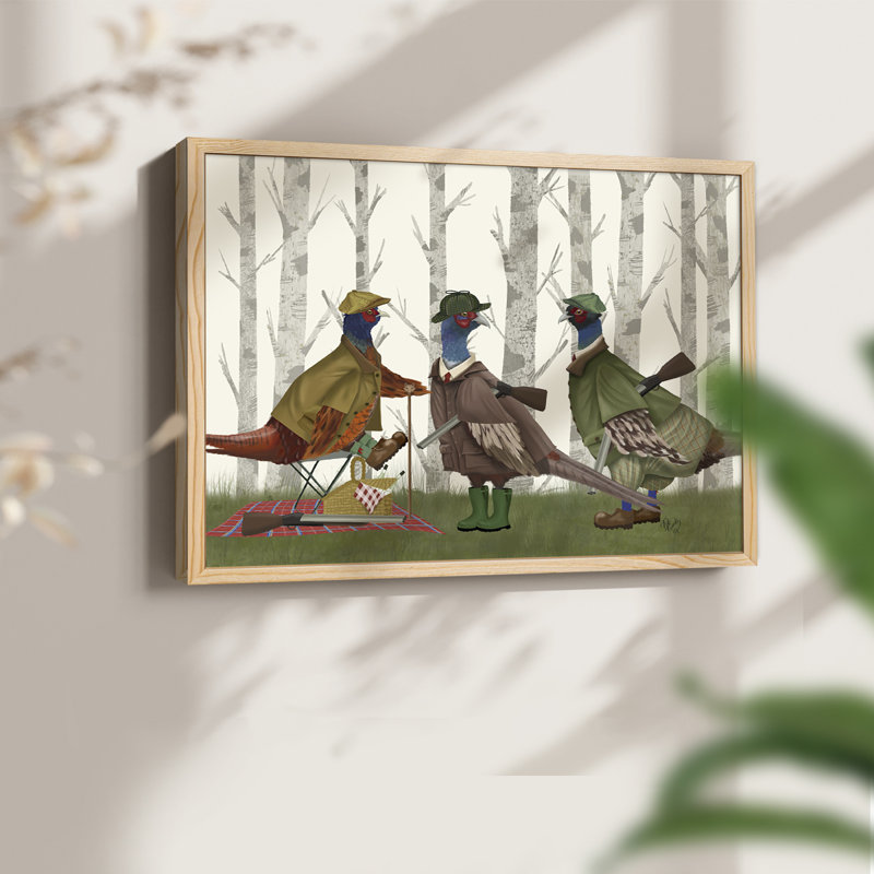 Faisan du groupe de tir 1 - Reproduction encadrée - Restickable, Naturel, H 11 po x l 14 po