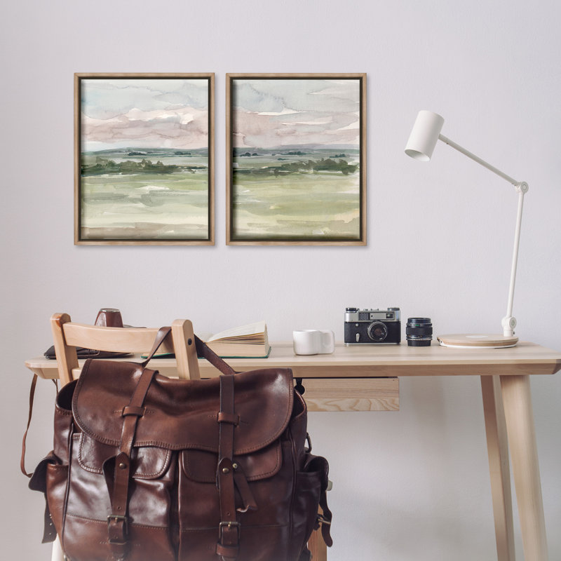 «Urban Landscape Watercolors» par Ethan Harper, ensemble de 2 reproductions sur toile flottantes, H 21 po x l 34 po