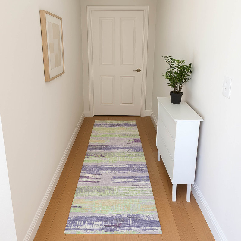 Premium Machine Washable Slesnick AMF1665 Stripes Rug, Runner 2'3" x 7'6"