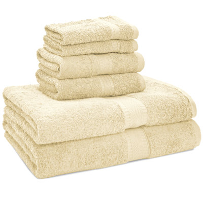  Ensemble de 6 serviettes en coton de qualité égyptienne Premium