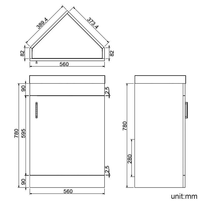 Sibin 1 - Door Corner Accent Cabinet