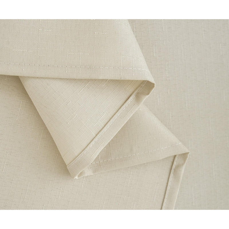 60-Inch Beige Faux Linen Round Tablecloth, Textured Fabric, Stain-Resistant, Wrinkle-Resistant, Washable, Ideal For Home Dining Tables.