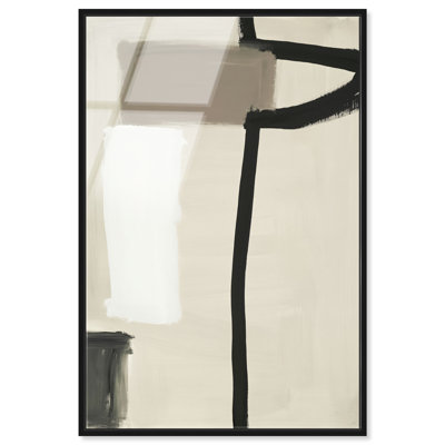 Géométrie linéaire III, impression acrylique encadrée, style bohème minimaliste, par Art Remedy, cadre noir, 24 x 36