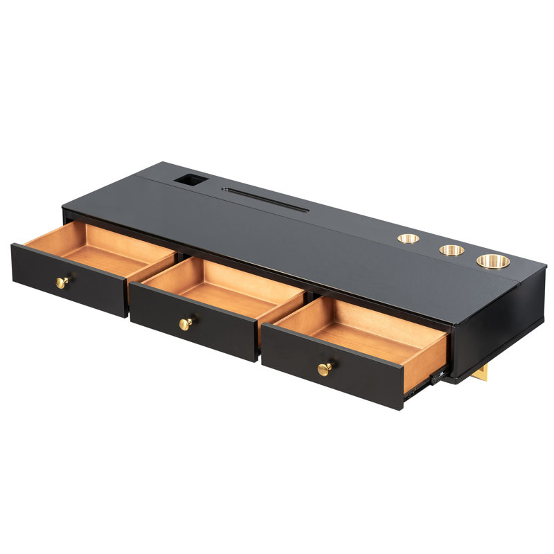 Tablette flottante avec tiroir GO 47 ", Noir