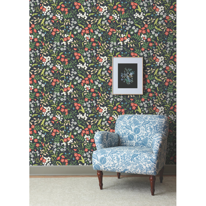 Papier peint adhésif Sweetbrier Blush, Noir