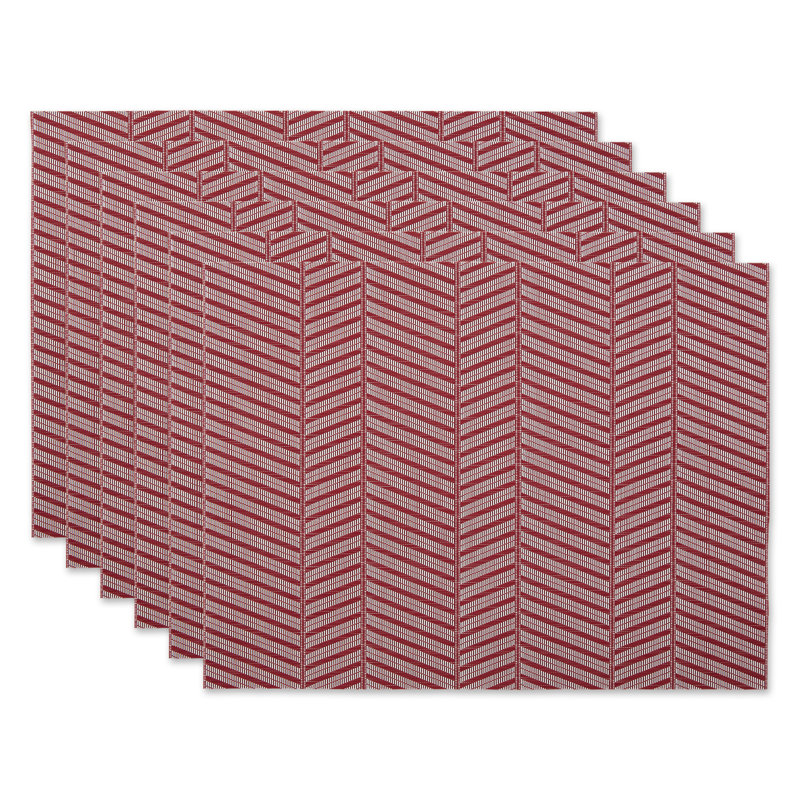 Ensemble de napperons 6 pièces, Rouge