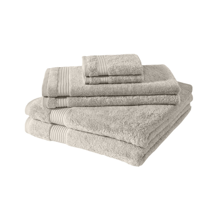 Hammel Amadeus Turkish Cotton Towels - Quick-Dry, Absorbent, and Luxuriously Soft, Set of 6, Stone