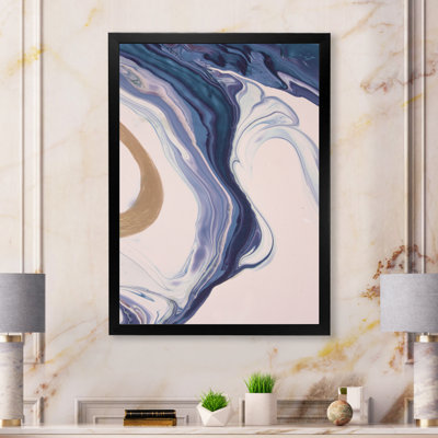 Luxueux marbre bleu tourbillon Flow Art V - art mural moderne sur toile