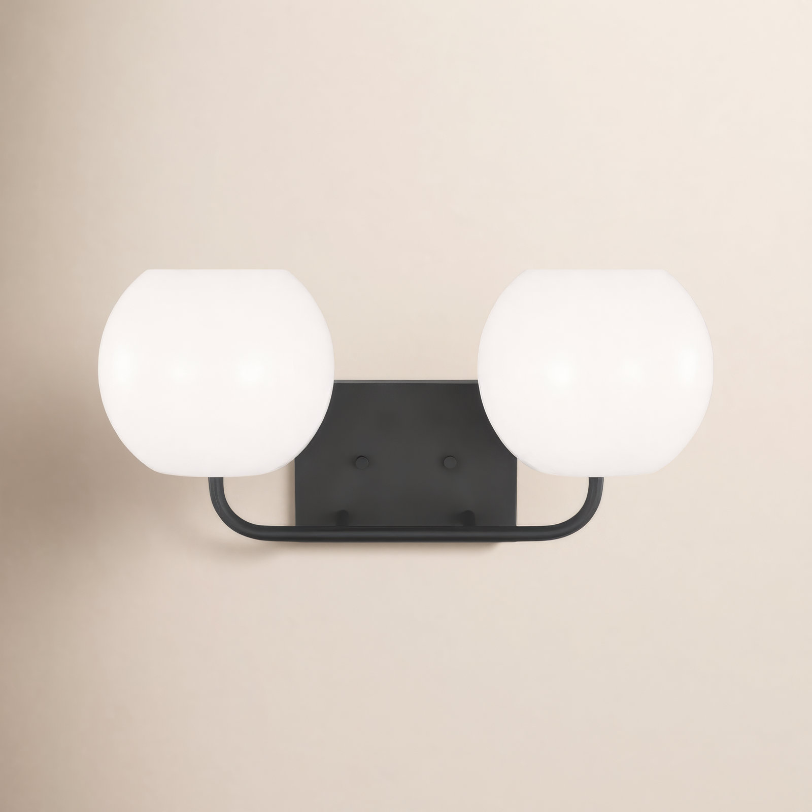 Jorund 2 Light Dimmable Vanity Light, Midnight Black, No
