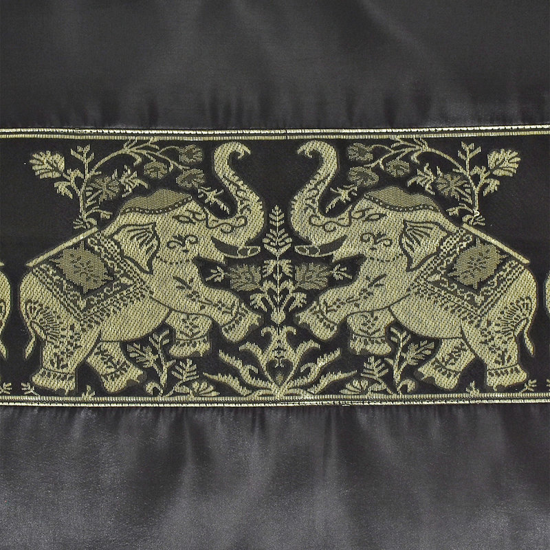 Housse de coussin en coton à imprimé animal 16 po, Noir