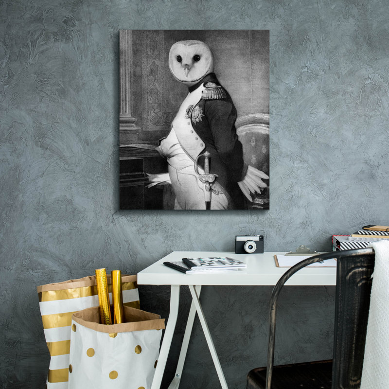  «Napoleon Owl» par John Hovenstine, art mural sur toile, 20 po x 24 po, H 24 po x l 20 po