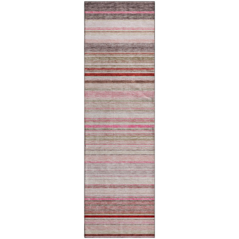 Premium Machine Washable Prisco Pink Rug, Runner 2'3" x 7'6"