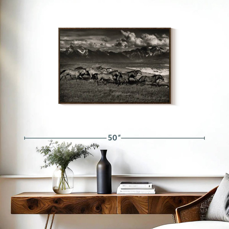 Mountain Range Mavericks, Floating Frame Walnut, 31" X 21"