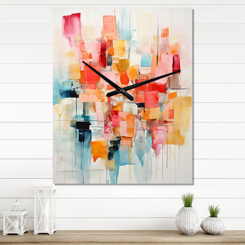 Janavi - Horloge murale abstraite, H 32 po x l 24 po x P 1 po