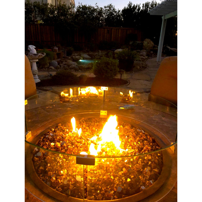 23'' Clear Tempered Glass Round Fire Pit Wind Guard