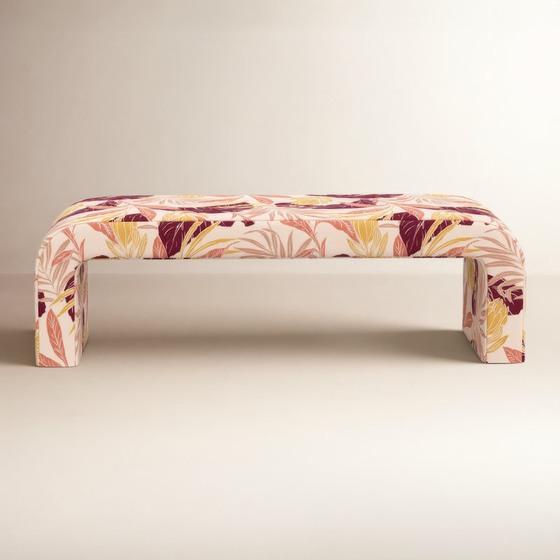 Banc rembourré Barley, Rosé palmier Protea