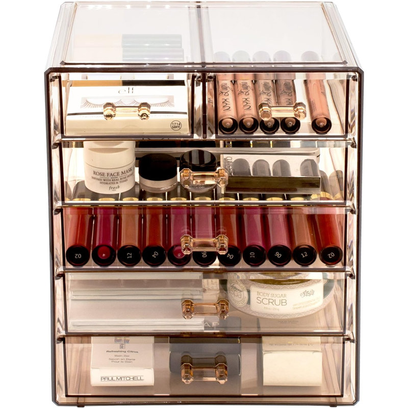 Organisateur de maquillage en plastique dorène, Brun