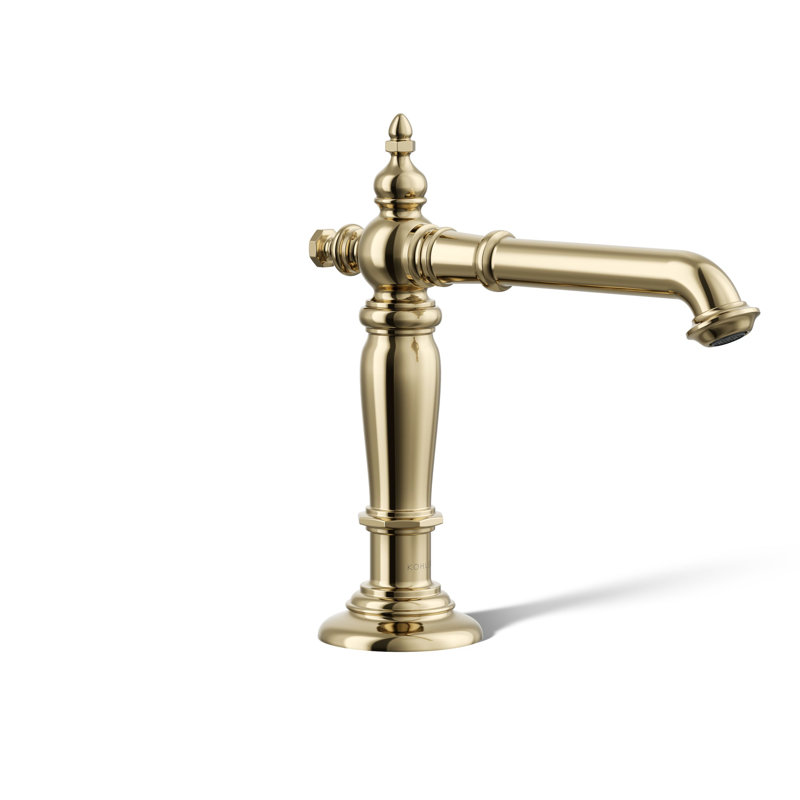 Artifacts Widespread Bathroom Faucet with Drain Assembly, Vibrant French Gold