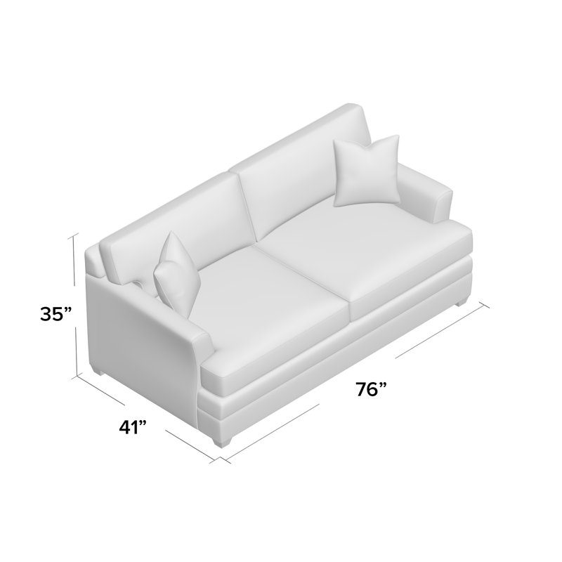 Harriss Upholstered 76'' Sofa, Bayou Natural Canvas