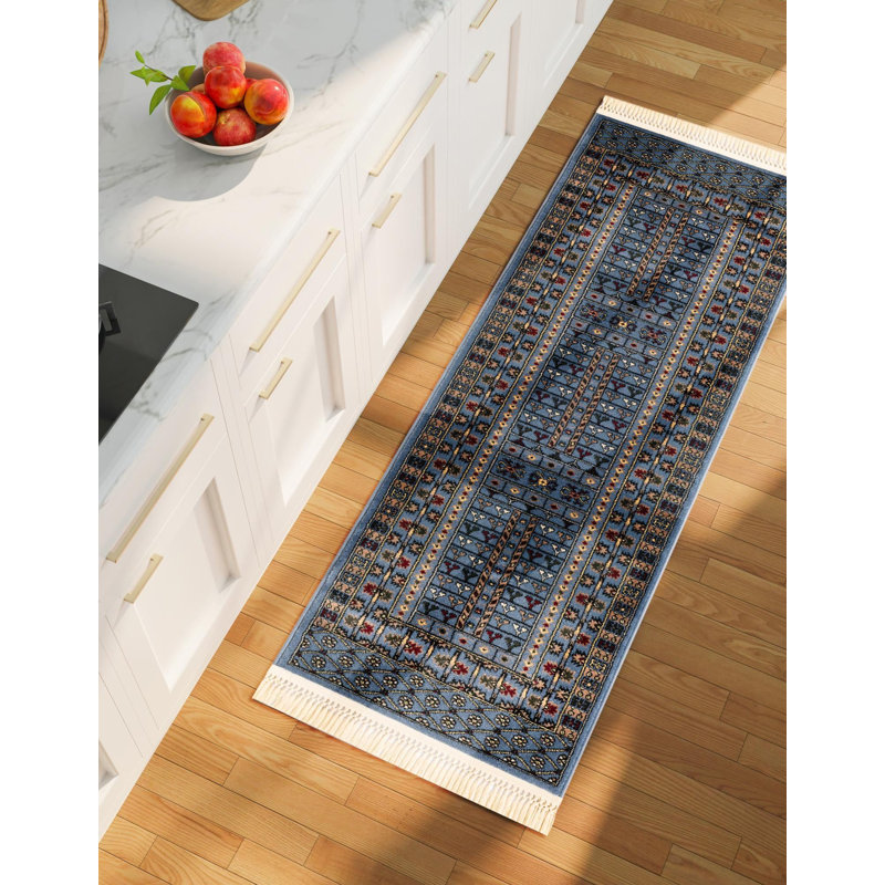 Tapis bleu Aucun, Rectangle 3 pi 3 po x 5 pi 3 po