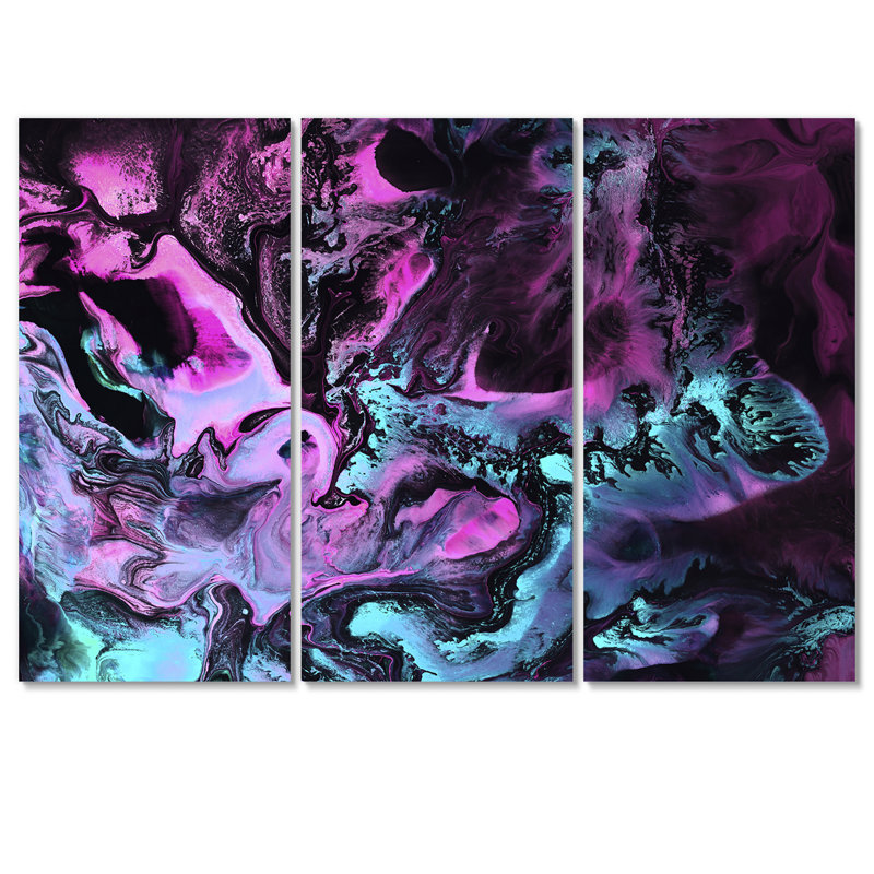 «Neon Green and Pink», reproduction d'art sur toile moderne, H 28 po x l 36 po x P 1 po
