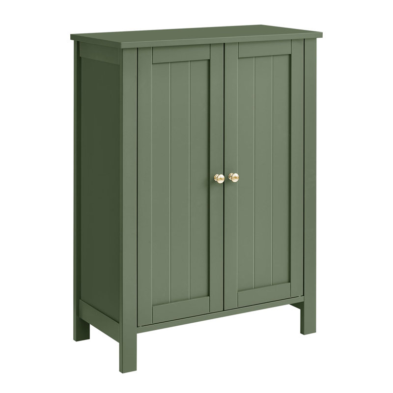 Bathroom Floor Storage Cabinet with 2 Adjustable Shelve, Forest Green