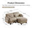 Canapé d'angle modulaire capitonné avec pouf amovible-243418219
