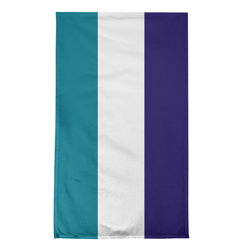 Stripe Tea Towel Kitchen Towel, Cotton, Teal/White/Dark Purple Basketball