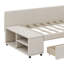 Lit plateforme simple en L avec tiroirs de rangement sous le lit-833176604