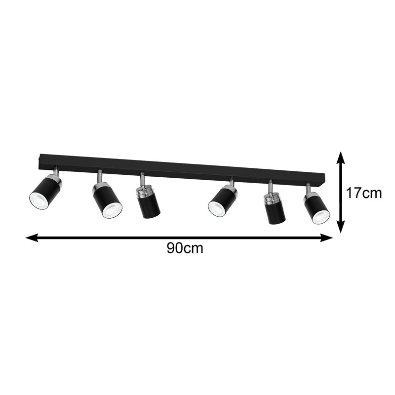 Baine 6 - Light Simple Pendant, Black/Silver