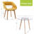 31'' Dining Table Set, Round Glass Top Dining Table with Two Upholstered Chairs-1105411070
