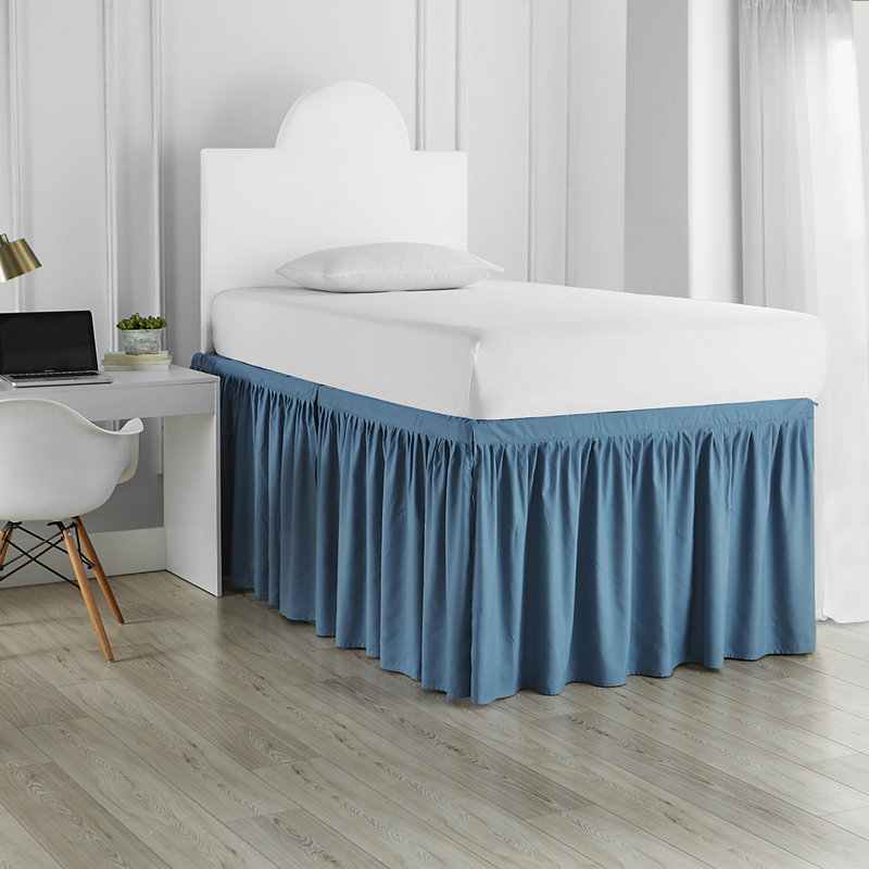 Jupe de lit Dorm, Bleu fumé