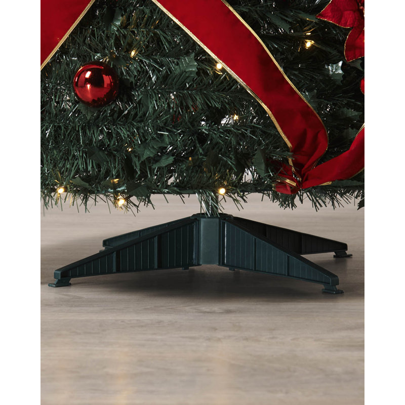 Artificial Pre-Lit Pop-Up Poinsettia Christmas Tree, 6ft