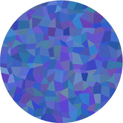 Tapis à motif abstrait bleu et rose
