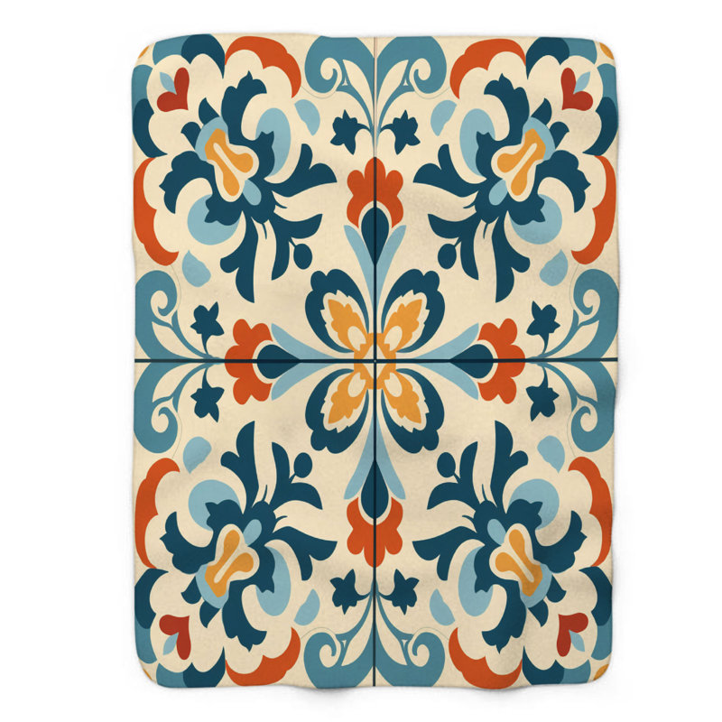 Porcelaine espagnole - couverture de qualité supérieure 1 pièce, Grand lit