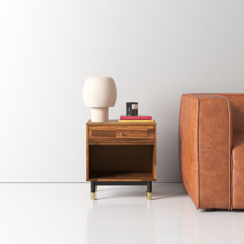 Dakota Solid Wood End Table with Storage