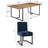 7-Piece Modern Rectangular Dining Table Set For 6 With Upholstered Dining Chairs-445148363