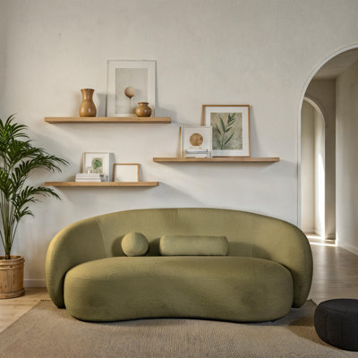 Millie 85-Inch Low Profile Chenille Sofa with Pillows