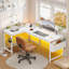 Bureau d'ordinateur en L robuste avec bureau de 2,4 cm d'épaisseur et lumières DEL-1628689457-1636848669