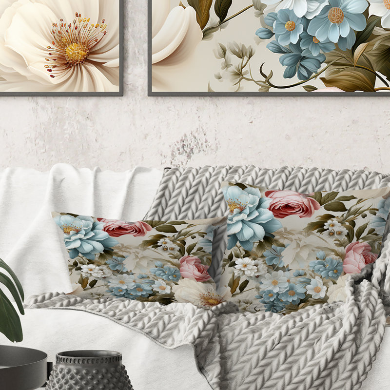 Coussin décoratif antique Pastels Boho Accents II - imprimé floral