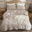 Ensemble de housse de couette 100% coton lavé, motif à carreaux classique, literie douce et respirante avec double fermeture à glissière cachée et taies d'oreiller enveloppantes-122817770-122817774