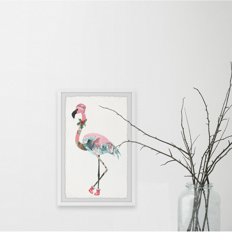 Let's Jingle And Flamingle - Single Picture Frame Painting, 91cm H x 61cm W x 3.81cm D