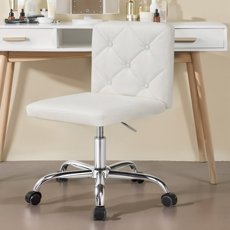 Chaise de bureau ergonomique blanche sans accoudoirs