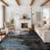Modern Abstract Machine Washable Non-Slip Rug, Non-Shedding Contemporary Accent Rugs, Low Pile Indoor Carpet for Living Room, Bedroom