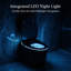 Toilette intelligente une pièce avec bidet intégré, siège à ouverture / fermeture automatique, chasse d'eau avec capteur de pied, veilleuse, laveuse et sécheuse à eau chaude, siège chauffant, télécommande, noir-125048838