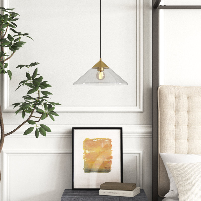 Johnson 1 - Light Single Pendant, Brushed Gold/Clear Glass