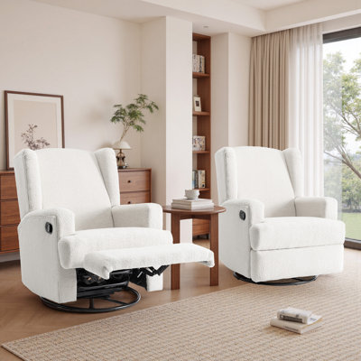 Ensemble de 2 fauteuils inclinables et oscillants rembourrés et oscillants